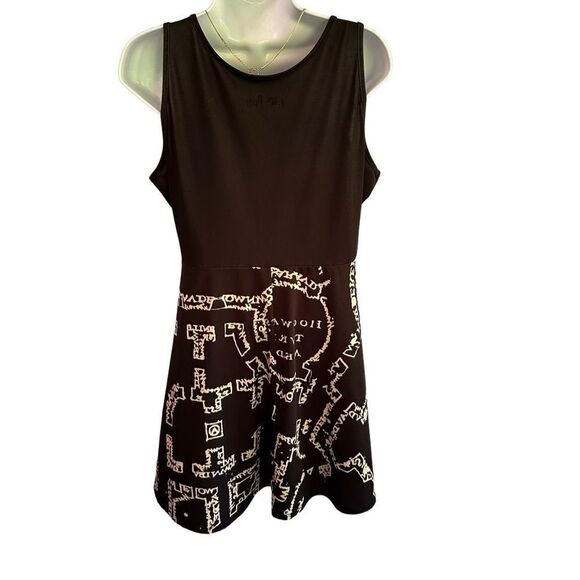 Harry Potter Black Marauder's Map Fit & Flare Tank Dress - Picture 2 of 6